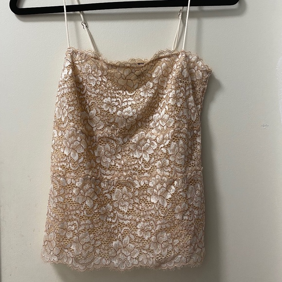 Cosabella Tops - Cosabella Beige and White Lace Camisole